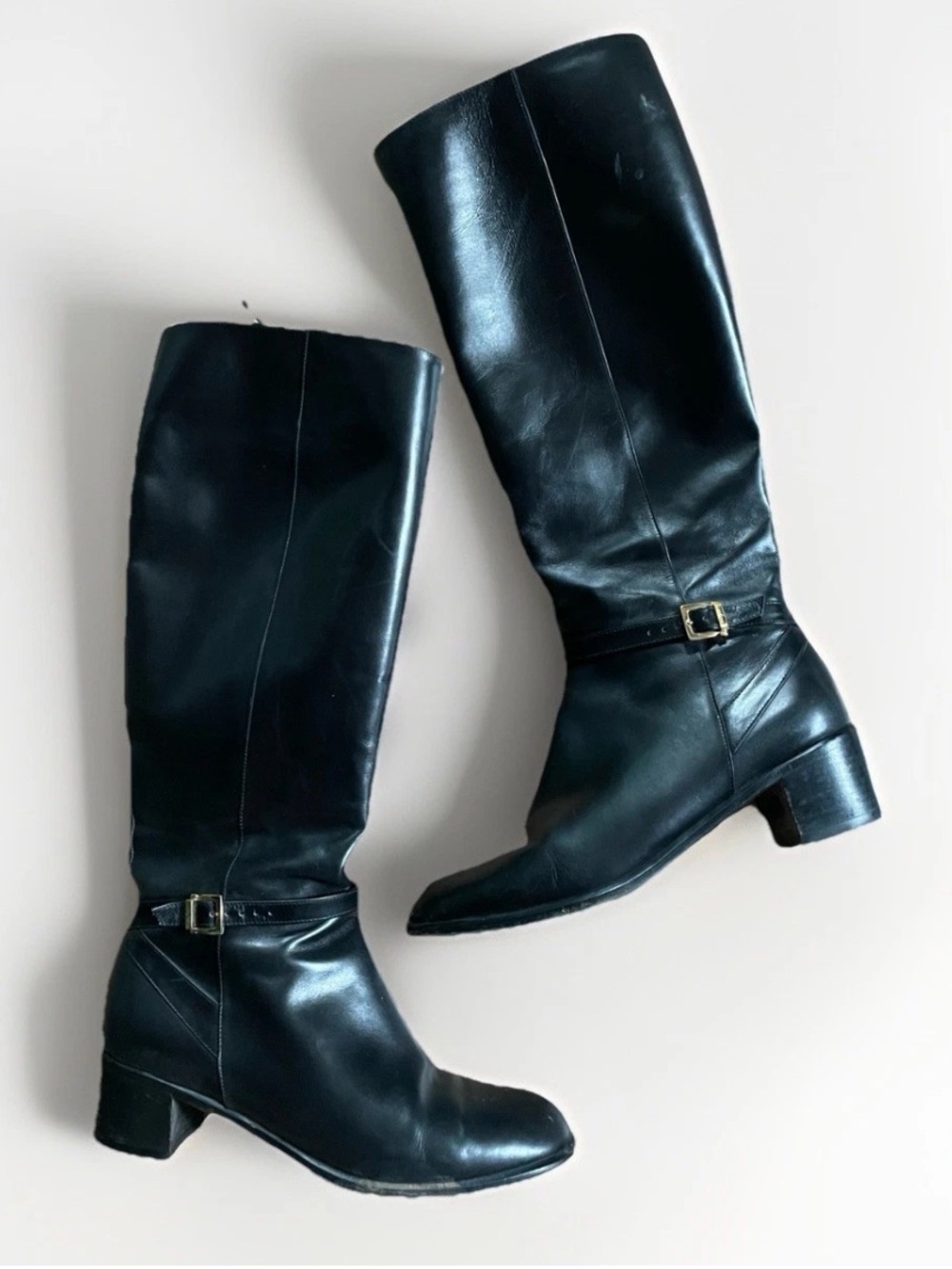 Salvatore Ferragamo Women's Italian Leather Black Boots 6 Tall